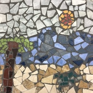 Beach scene mosaic