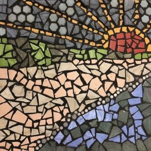 Beach scene mosaic