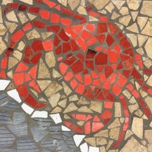 Red crab mosaic