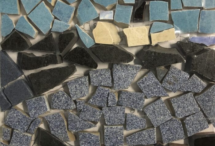 NHAMS boat/whale mosaic, pregrout