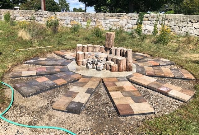 Pavers in place and ready for mosaics